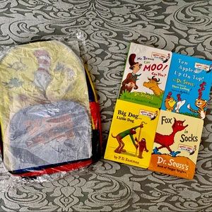 SOLD Dr Seuss backpack bundle with books NWT